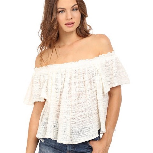 Free People Thrills & Frills Off The Shoulder Top - Picture 4 of 7